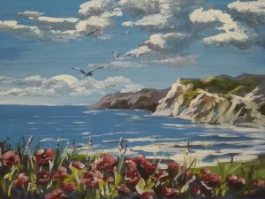 Мастер класс Гуашь Морской пейзаж