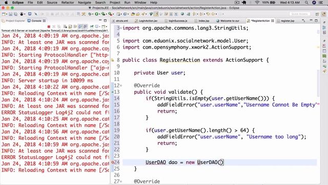 Projects In Enterprise Java | Creating A Social Network | Part 6 | Eduonix смотреть онлайн