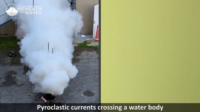 Large-scale simulation of pyroclastic flow travelling across the water surface (uncut) смотреть онлайн