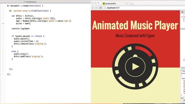 Make a fun animated audio player with JavaScript and CSS3 смотреть онлайн