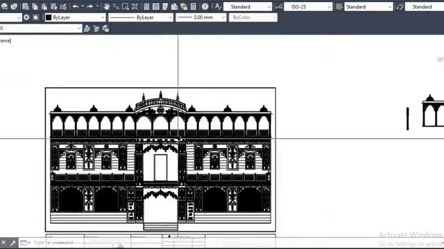 AUTOCAD TEMPLE FRONT ELEVATION DESIGN #TEMPLE #stone #temple #cnc смотреть онлайн