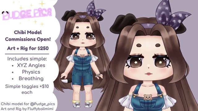 Pudgepics Chibi Live2d Model Showcase смотреть онлайн