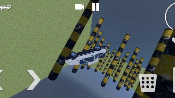 car crash simulator accident crash test in mountain, forest And crash test ground