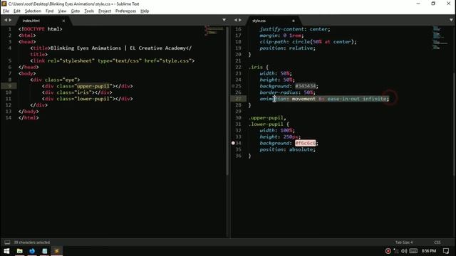 Blinking Eyes Animation only with HTML & CSS - Live Coding | EL Creative Media смотреть онлайн