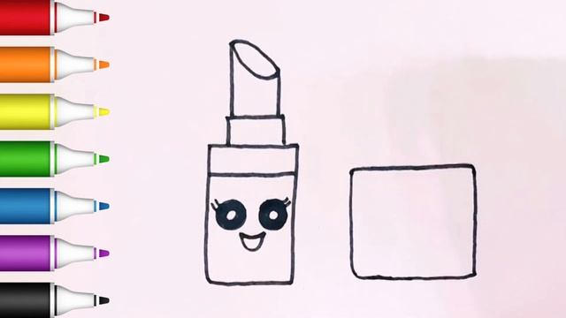 Cute lipstick&nail polishdrawings|Далаппентырнақ бояу суреті how to drawart for kids смотреть онлайн