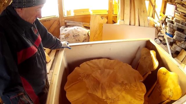 Деревянная, эксклюзивная мебель из капа, инкрустация, берёза. Мастер Анатолий Милош. Часть 25. смотреть онлайн