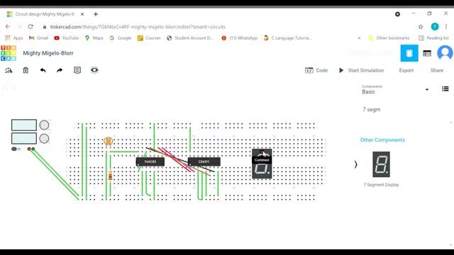 Object Counter Using 7 Segment Display on Tinker CAD. смотреть онлайн