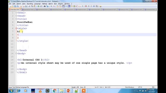 CSS Internal Style Sheet-Hindi смотреть онлайн