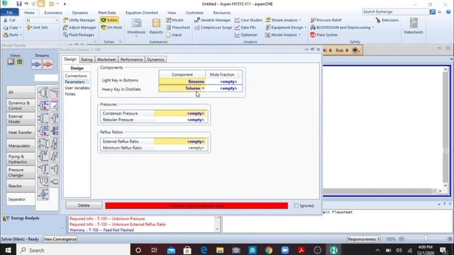 Aspen Hysys | calculation of trays in distillation column. смотреть онлайн