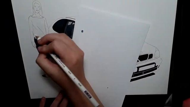 SPEED DRAWING [Prismacolor] Lisa.j.1 - Daewoo Lanos - Car Drawing