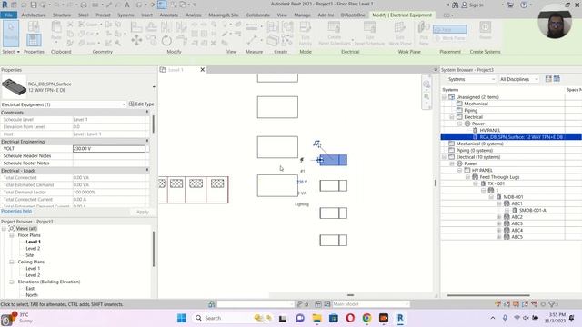 Step By Step Revit MEP - Electrical BIM Part - 03 (How to Create Complete Electrical Panel Network) смотреть онлайн