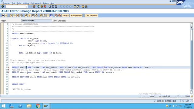 New open sql - Part 3 - Aggregated Function Host Variable and DB Variable смотреть онлайн