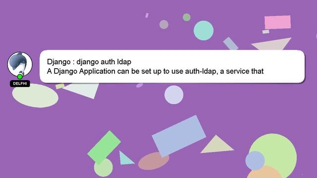 Django : django auth ldap смотреть онлайн