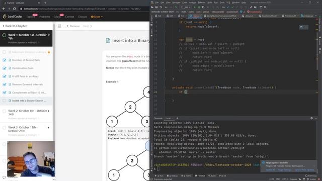 Insert into a Binary Search Tree - Leetcode October Challenge #6 [raw] смотреть онлайн
