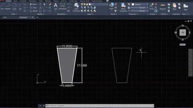 How to draw a tapered shape in AutoCAD 2021? смотреть онлайн