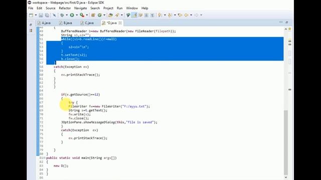 Saving and opening textfile in Java swings using JFileChooser смотреть онлайн