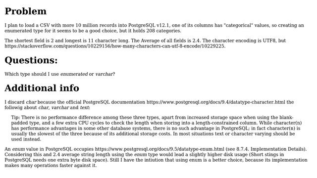 Databases: Shall I use enum when are too many "categories" with PostgreSQL? (2 Solutions!!) смотреть онлайн