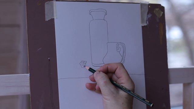 Простой линейный рисунок с натуры. смотреть онлайн