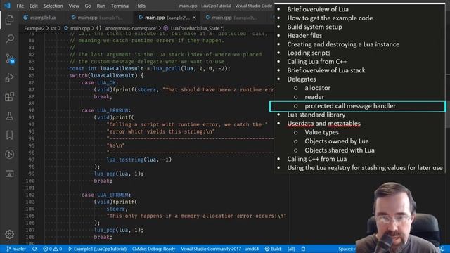 Tutorial: Using Lua with C++ смотреть онлайн