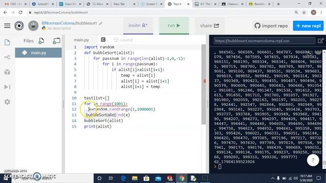 Timing the the bubble sort in Python смотреть онлайн