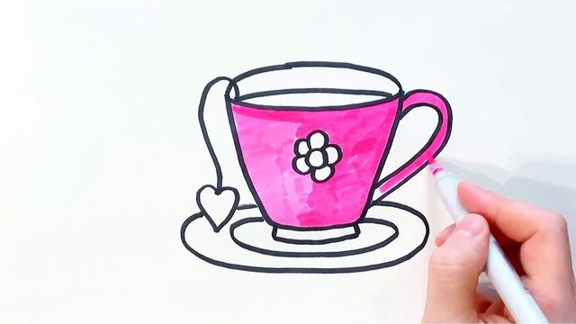 Bolalar uchun bir piyola choyrasm chizish/Drawing cup tea for children/Рисование чашка чая для дете смотреть онлайн