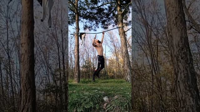 Подтягивания на "диком турнике" -- широким за голову и поперечным хватами #турник #m40r смотреть онлайн