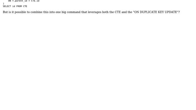 Databases: Is it possible to bulk insert using CTE in MySQL? смотреть онлайн