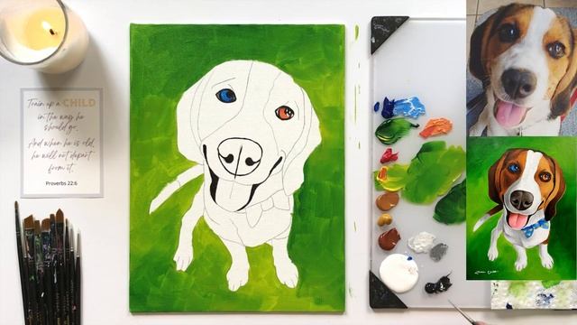 How to Paint a Dog (YOUR DOG) in Acrylics | Beagle Part 1 смотреть онлайн