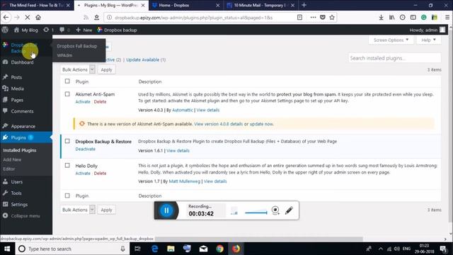 How To Backup/Restore WordPress Blog/Website To Dropbox | Best Backup Plugin 2018 смотреть онлайн