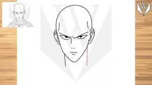 Как рисовать Сайтама Ванпанчмен Шаг за шагом, легко для детей и начинающих. Учебник по рисованию.