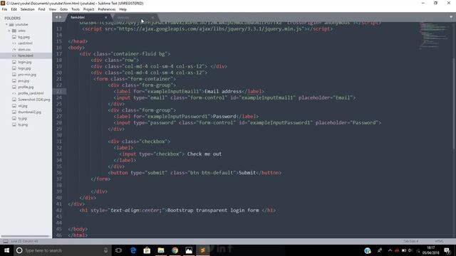 Bootstrap Transparent Login Form using html and css смотреть онлайн