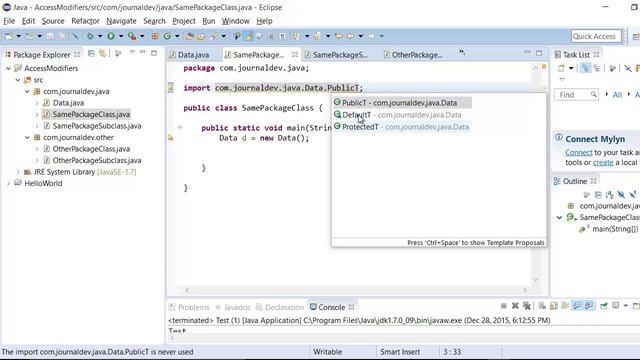 Java Access Modifiers - private, default, protected and public смотреть онлайн
