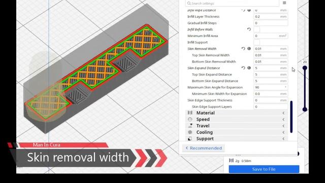Cura 4.6.1 Skin removal width 2-3-21 3dprinter Ender 3 3Pro 3s 3X смотреть онлайн
