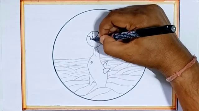Dolphin Pencil Sketch Drawing l Dolphin & Ball Drawing l Fish Drawing l Fish Pencil Sketch l смотреть онлайн