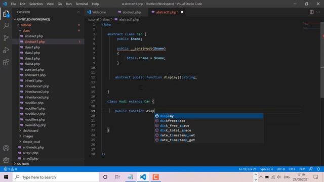 10-OOP PHP ABSTRACT CLASS AND METHODS смотреть онлайн