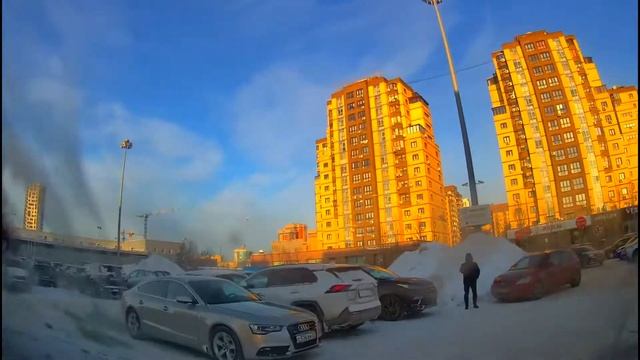 Ускоренное движение на автомобиле по улицам Тюмени/Fast Trip on streets of Tyumen смотреть онлайн