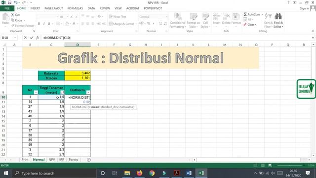 Cara Membuat Grafik Distribusi Normal di Excel смотреть онлайн