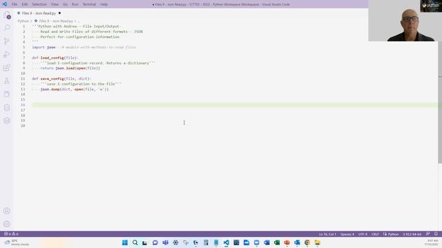 Python Files - Using JSON for configuration information смотреть онлайн