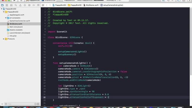 SceneKit - Swift 4 -Flappy Bird 3D. Свет. Источники света. Часть 3 смотреть онлайн