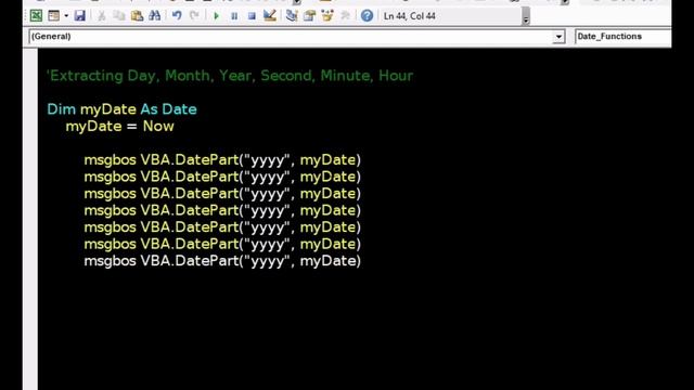 43 – Excel VBA Date Functions | Difference between Two Dates | Excel Automation | #excelsteps смотреть онлайн