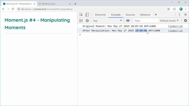 Add, Subtract & Manipulate Time - Moment.js Tutorial #4 смотреть онлайн