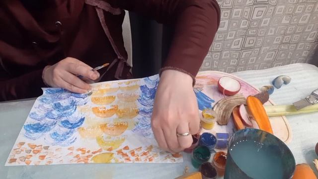 Рисуем штампами из овощей смотреть онлайн