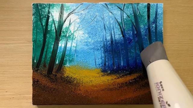 Painting Deep Woods / Acrylic Painting Techniques / Drawing Forest