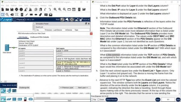 3.5.5 Packet Tracer - Investigate the TCP IP and OSI Models in Action @joy77772