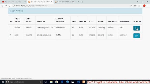 Update Record/Data From Mysql Database Using PHP in Hindi 2020 смотреть онлайн