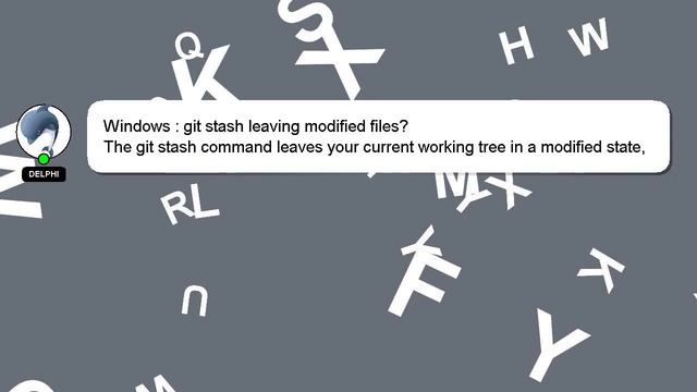 Windows : git stash leaving modified files? смотреть онлайн