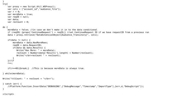 Salesforce: Marketing Cloud - Just trying to get record count of a Data Extension in SSJS смотреть онлайн
