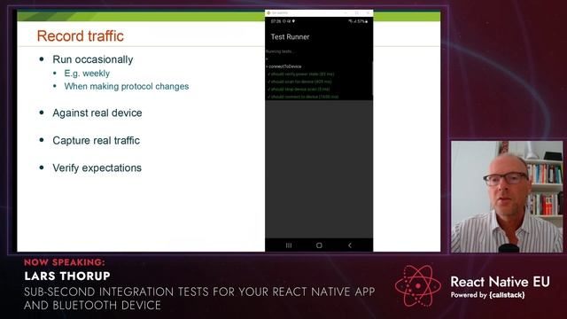 React Native EU 2021: Lars Thorup - Sub-second integration tests for your RN app & Bluetooth device смотреть онлайн