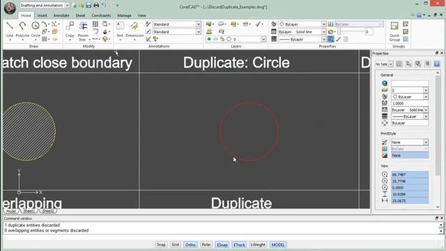 Simplify CAD drawings with the DiscardDuplicates tool in CorelCAD смотреть онлайн
