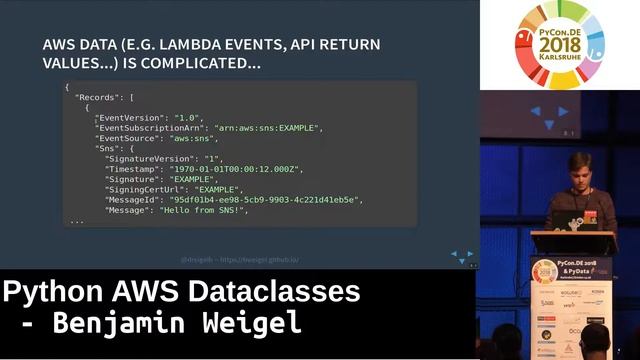 PyCon.DE 2018 LT: Python AWS Dataclasses - Benjamin Weigel смотреть онлайн